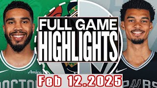 Boston Celtics VS San Antonio Spurs Full Game Highlights Feb 122025 NBA Season 202425 [upl. by Arev933]