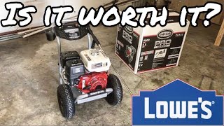 THE MOST EXPENSIVE PRESSURE WASHER LOWES SELLS REVIEW SIMPSON Pro Series 4000PSI 35 GPM [upl. by Faydra]