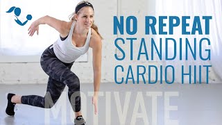 30Minute No Repeat Standing Cardio Hiit Workout [upl. by Atirak903]