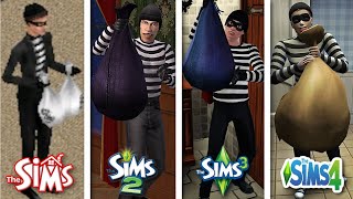 Sims 1 vs Sims 2 vs Sims 3 vs Sims 4  Burglars [upl. by Enaelem548]