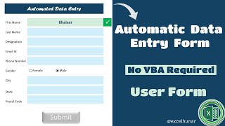 Automated Data Entry Software in Excel No VBA Required  Data Entry in Excel  Automated User Form [upl. by Macswan]