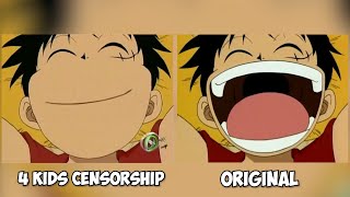 FIRST EPISODE OF ONE PIECE WITHOUT CENSORSHIP 🍓 4kids compare with original [upl. by Lantz]