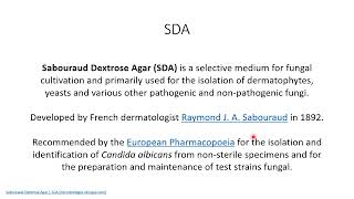 SDA Sabouraud Dextrose Agar  Microbiology [upl. by Godred678]