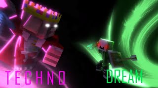 Technoblade VS Dream Minecraft Fight Animation [upl. by Tallie]