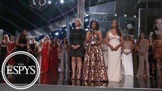 Sister survivors moment of solidarity accepting Arthur Ashe Courage Award  ESPYS 2018  ESPN [upl. by Yi354]