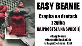 Easy Beanie Najprostsza czapka na drutach z żyłką [upl. by Banyaz]