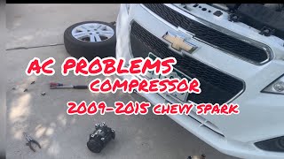 DIY 20092015 chevy spark ac compressor replacement [upl. by Amaj231]