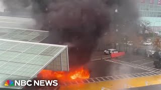 Video shows fiery explosion at USCanada border [upl. by Methuselah97]