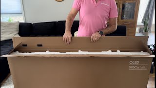 2023 Samsung 65quot S95C unboxing and wallmounting [upl. by Auhso818]