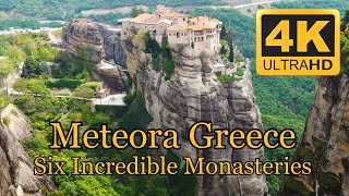 Meteora Greece Six Incredible Monasteries 70 min in 4K [upl. by Ruttger]