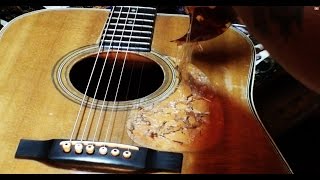 Martin d28 pick guard removal and prep by Randy Schartiger [upl. by Idnem]