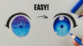 HOW TO COLOR ANIME EYES WITH CHEAP ART SUPPLIES [upl. by Thanos680]