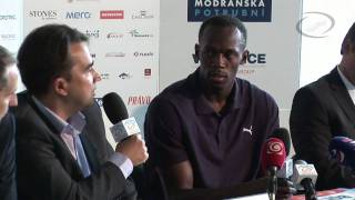 Usain Bolt  press conference before Ostrava Golden Spike 2010 part 3 [upl. by Kare]