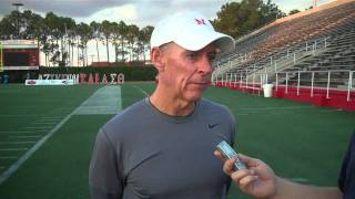 Nicholls State University Head Football Coach Charlie Stubbs Post Practice Comments  Nov 9 2010MP4 [upl. by Attenauqa]