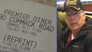 Mystery Woman Pays Disabled Vietnam Veterans Check at New York Diner [upl. by Repohtsirhc]