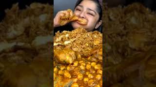 🔥 ASMR EATING SPICY CHICKEN CURRY WITH RICE 🤤 chickenbiriyani bigbites asmreating [upl. by Rye]