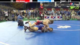 Junior 152  Jake Johnson Michigan vs Michael Barnson Nevada [upl. by Dorita]