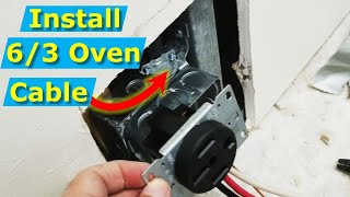 How to Install 63 Oven Power Cable 4Wire Outlet Electrical Panel Tips [upl. by Ryann]