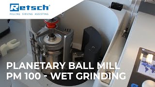 Planetary Ball Mill PM 100  Wet Grinding RETSCH planetaryballmill laboratoryinstruments [upl. by Erland]