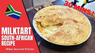 Milktart  SouthAfrican Recipe  How to make Milktart With condensed Milk [upl. by Roach]