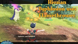 Hisuian Typhlosion uses Flamethrower  Pokémon Legends Arceus [upl. by Patrich]