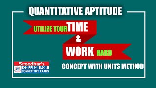 TIME AND WORK CONCEPT amp PROBLEMS TRICKS WITH UNITS METHOD  MATH BY SUDHEER SIR [upl. by Adaj]