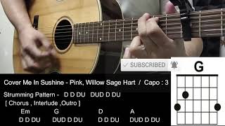 Cover Me In Sunshine  Pnk Willow Sage Hart Easy Guitar Tutorial Cover With Chords  Lyrics [upl. by Litnahc]