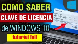 Como saber la Clave de Licencia de Windows 10  como saber la clave de producto de mi pc windows 10 [upl. by Alphonsine]