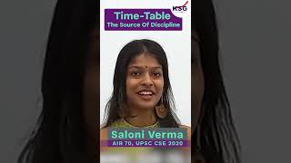 TimeTable  The Source Of Discipline  Saloni Verma  AIR 70 2020  KSG INDIA [upl. by Leahcam]