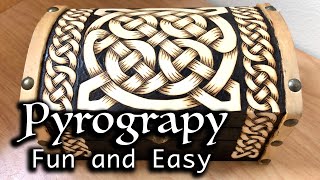 Fun and Easy Wood Burning Project  Celtic Knot Box Tutorial  Pyrography For Beginners [upl. by Sabino]