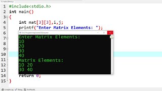 c program to print matrix  learn coding [upl. by Leonteen]