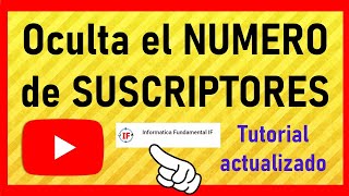 Como OCULTAR la CANTIDAD DE SUSCRIPTORES en YouTube [upl. by Perot]