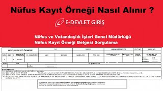 EDevlet Nüfus Kayıt Örneği Nasıl Alınır İndirme ve Çıktı Alma  Karşılaşılabilecek Hatalar [upl. by Ileray]