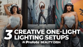 3 ONELIGHT Street Portrait Lighting Setups  Profoto Beauty Dish [upl. by Eanram]