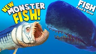 NEW GIANT MONSTER FISH vs GIANT WHALE  Feed and Grow Fish Gameplay [upl. by Kendal]