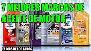 7 MEJORES MARCAS DE ACEITE DE MOTOR [upl. by Edia]