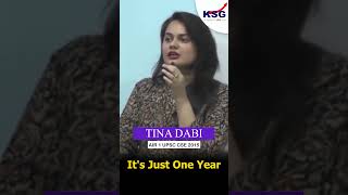 Its Just One Year Tina Dabi IAS KSG Jaipur KSG India [upl. by Berkie]