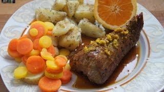 karamellisiertes Schweinefilet mit Orangensauce  Rezept und Anleitung [upl. by Lubeck617]