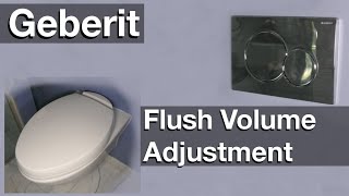 Flush Volume Adjustment for Geberit InWall toilets how to [upl. by Paradies]