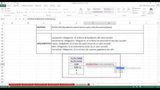 Función DURACION Excel 2013 154 de 448 HD [upl. by Baumann]