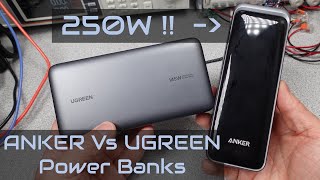 Anker Prime 250W 27650 mAh versus UGREEN 25k 145W Power Banks [upl. by Ddene189]