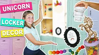 Back To School DIY Rainbow UNICORN Locker Decor and Organization  How To DIY Ideas [upl. by Ytitsahc]