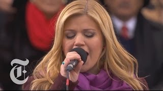 Obama Inauguration 2013  Kelly Clarkson Sings My Country Tis of Thee  The New York Times [upl. by Kazue952]