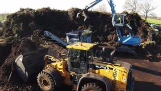 Groenafval shredder met Lindner en Fuchs van Groenrecyling Rouveen BV [upl. by Bannasch]