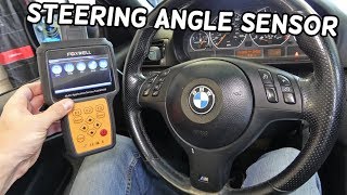 HOW TO CALIBRATE RESET STEERING ANGLE SENSOR BMW E46 E36 E39 E60 E65 E53 X3 X5 Z3 Z4 [upl. by Laszlo]