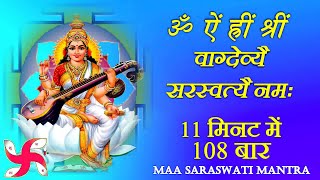 Saraswati Mantra  Om Aim Hreem Shreem Vagdevi Saraswatyai Namah [upl. by Lenoj]