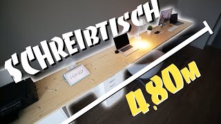 XXL SCHREIBTISCH DIY  Perfect Work Space selber bauen  EASY ALEX [upl. by Huntley845]