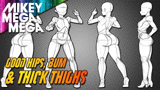 MAPPING GOOD HIPS BUM amp LEGS CHARACTER SHEET How To Draw [upl. by Hanser285]