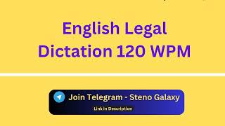 🔴 English Legal 120 WPM Dictation  highcourtdictation districtcourtdictation [upl. by Ashly]