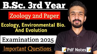 BSC 3rd Year Zoology Important Questions  Ecology Environmental Biology Evolution  Dadhich Sir [upl. by Oinotla828]